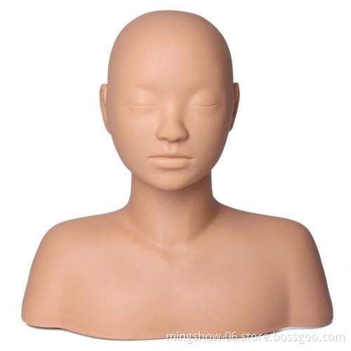 Wholesale soft Silicone Practice Mannequin Head  Massage Training Head with Shoulder